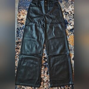 Black Leather Look Pants